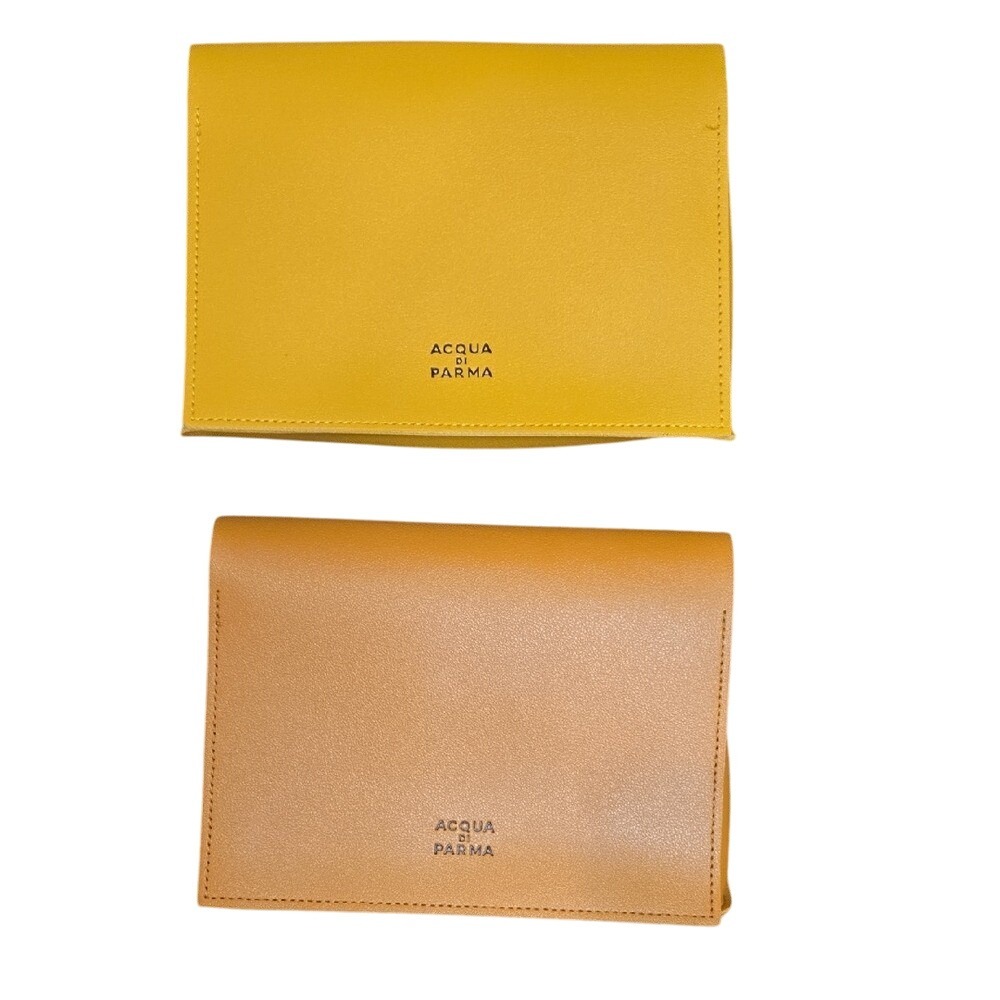 Acqua Di Parma - Two Travel‎ Bags Cosmetic Makeup Pouch Tan Camel Etihad Airways